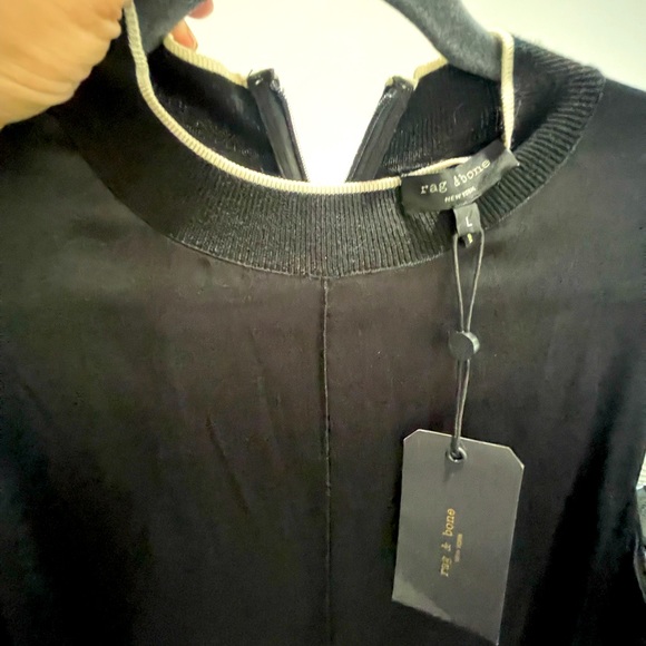 RAG & BONE Silk Black Sporty dress Zip back NWT - Picture 3 of 8